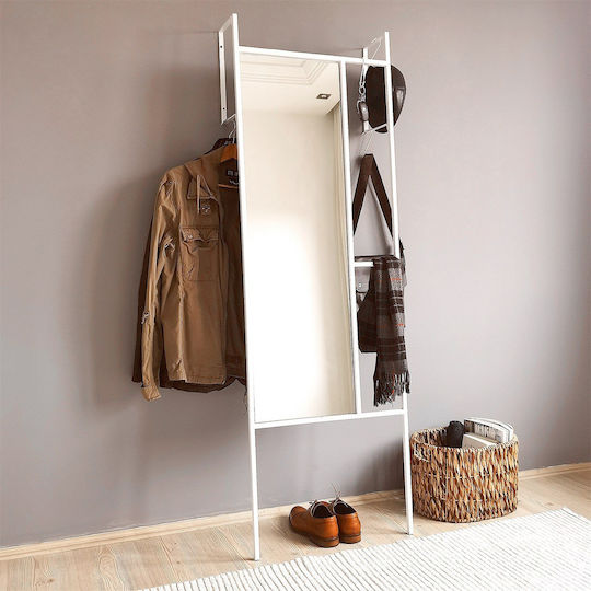 SteweHome Καθρέπτης με Λευκό Μεταλλικό Πλαίσιο 170x55cm