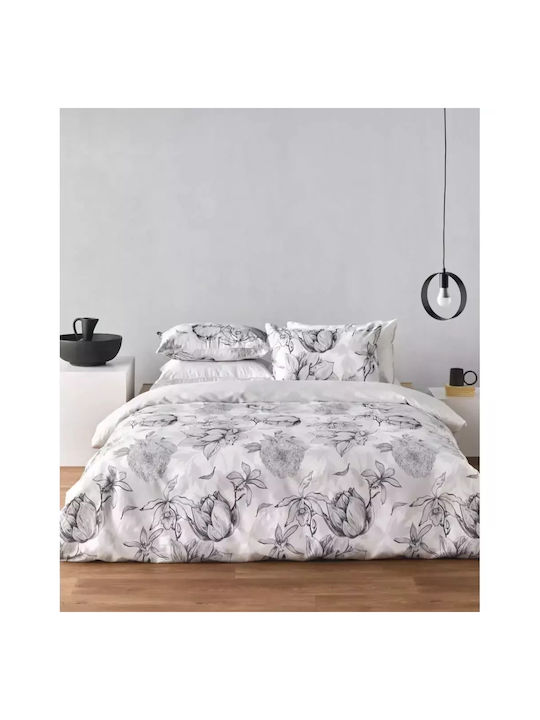 Kentia Onirico Pillowcase Set Oxford White - Silver Grey - Black 50x70cm.