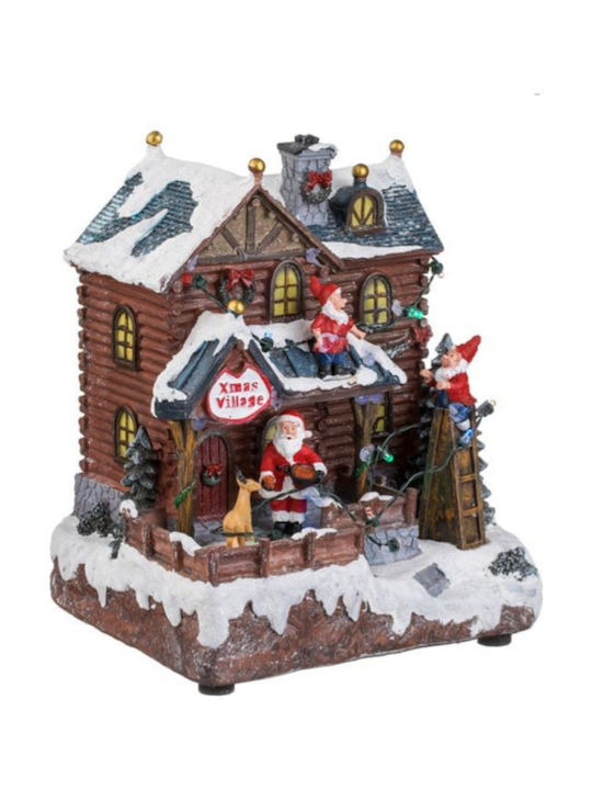 Weihnachts- Beleuchtete Dekorative Darstellung mit Musik und Bewegung 21x19x15cm