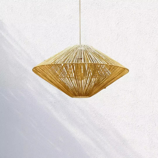 Natürliches Raphia Handgefertigte Ovale Deckenleuchte 55x30cm
