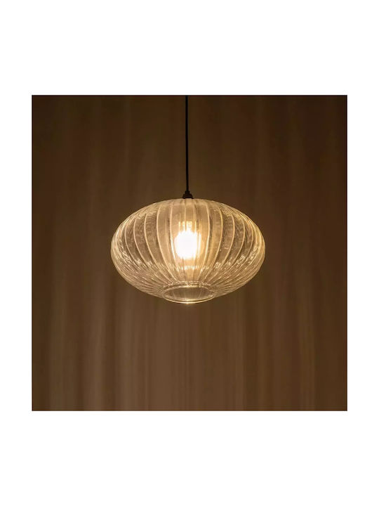 GloboStar Pera Pendant Light Transparent with Crystals for Socket E27 30x30x22cm