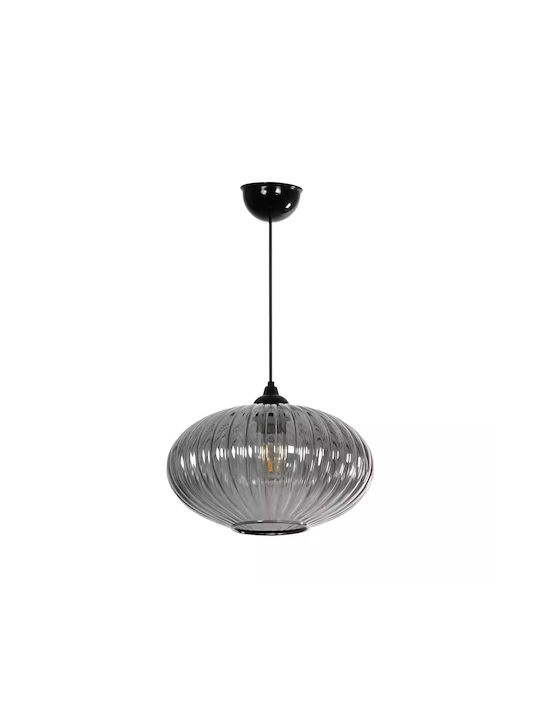 GloboStar Pera Pendant Light Black with Crystals for Socket E27 30x30x22cm