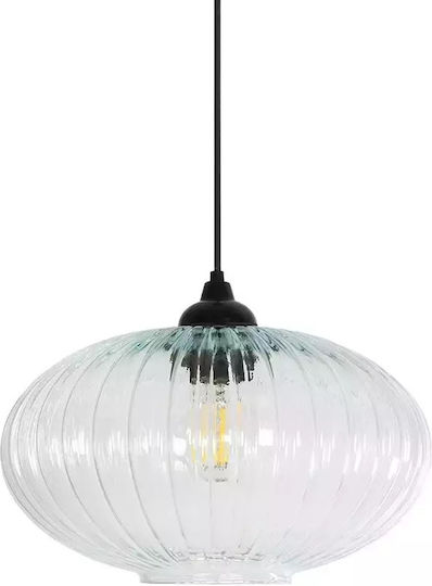 GloboStar Pera Висящо Осветително Тяло Прозрачен с кристали за Цокъл E27 30x30x22см.