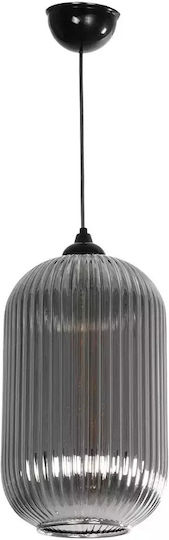 GloboStar Meloni Висящо Осветително Тяло Кехлибарен с кристали за Цокъл E27 20x20x38см.