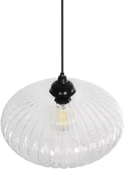 GloboStar Pera Висящо Осветително Тяло Прозрачен с кристали за Цокъл E27 30x30x22см.
