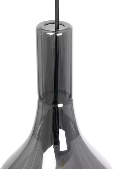 GloboStar Pendant Light Black with Crystals for Socket E27 20x20x36cm