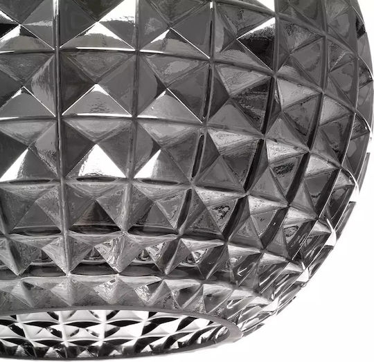 GloboStar Bastik Pendant Light Black with Crystals for Socket E27 22x22x26cm