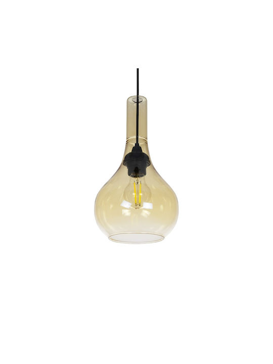 GloboStar Lustră Galben Miere cu cristale pentru Dulie E27 20x20x36cm.