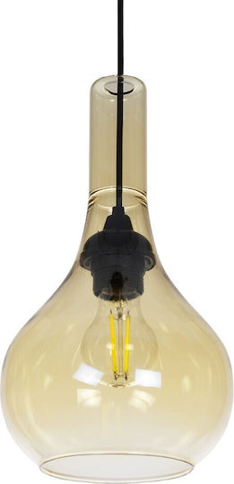 GloboStar Pendant Light Honey with Crystals for Socket E27 20x20x36cm