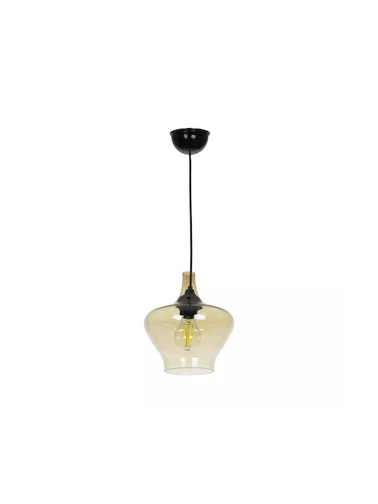 GloboStar Ovoce Pendant Light Honey with Crystals for Socket E27 20x20x22cm