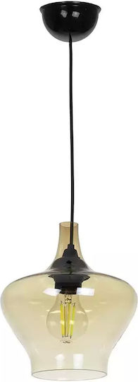 GloboStar Ovoce Pendant Light Honey with Crystals for Socket E27 20x20x22cm