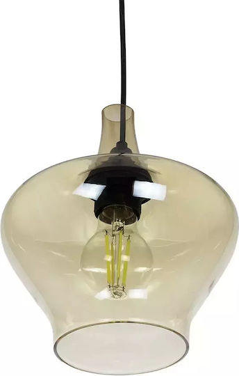 GloboStar Ovoce Pendant Light Honey with Crystals for Socket E27 20x20x22cm