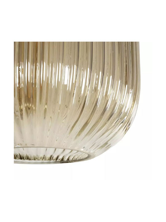 GloboStar Meloni Pendant Light Honey with Crystals for Socket E27 20x20x38cm