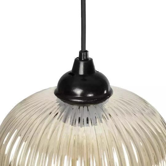 GloboStar Meloni Pendant Light Honey with Crystals for Socket E27 20x20x38cm