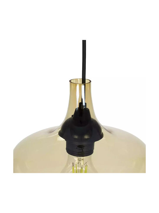 GloboStar Ovoce Pendant Light Honey with Crystals for Socket E27 20x20x22cm