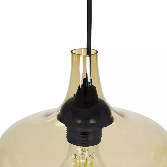 GloboStar Ovoce Pendant Light Honey with Crystals for Socket E27 20x20x22cm