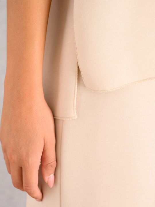 Women's Crop Top with V Neckline Vanilla