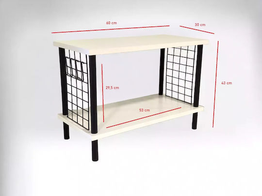 SteweHome Kunststoff Mikrowellenständer 60x30x43cm Weiß