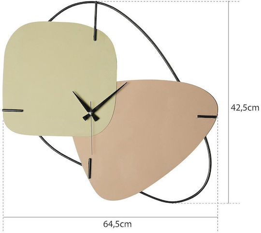 Ceas De Perete Metalic Handmade Verde Maro 58x55cm