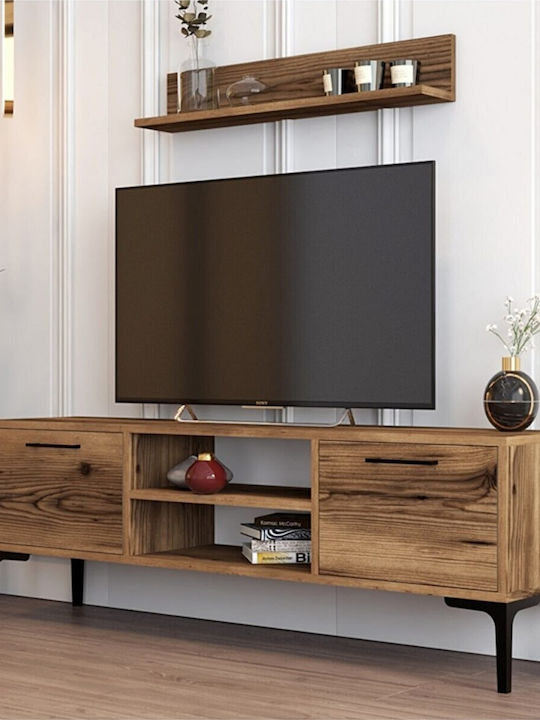 TV Stand Upper Shelf Walnut 140x30x48 Cm
