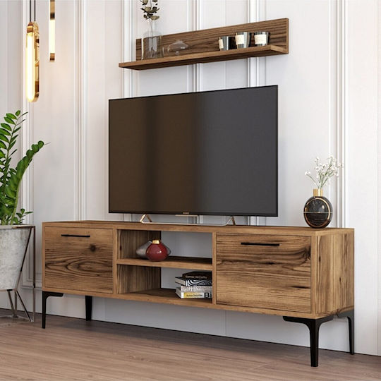 Έπιπλο Τηλεόρασης Πάνω Ράφι Καρυδί-140x30x48 Cm Έπιπλο Τηλεόρασης Πάνω Ράφι Καρυδί-140x30x48 Cm