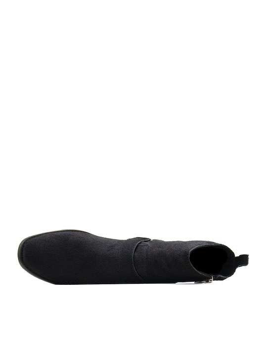 Leder Stiefeletten Damen Schwarz