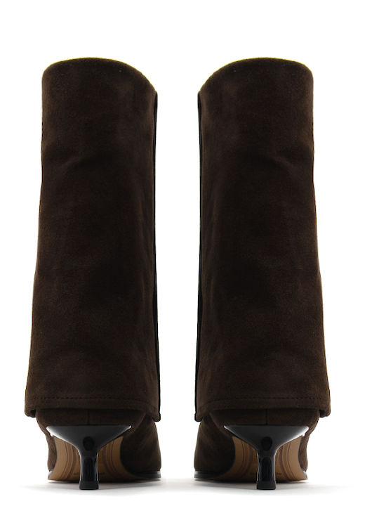 Wildleder Stiefeletten Damen Braun