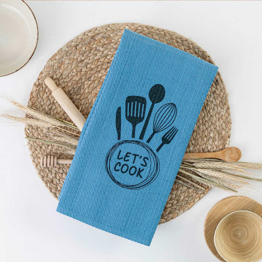 Borea Waffle Geschirrtuch in Blau Farbe 50x70cm