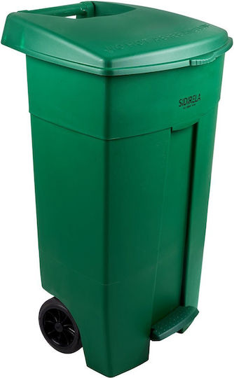 Klikareto Plastic Waste Bin 120lt with Pedal Green