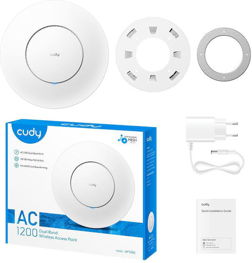 Cudy AP1200 WiFi Mesh Network Access Point Wi‑Fi 5 Dual Band (2.4 & 5GHz)