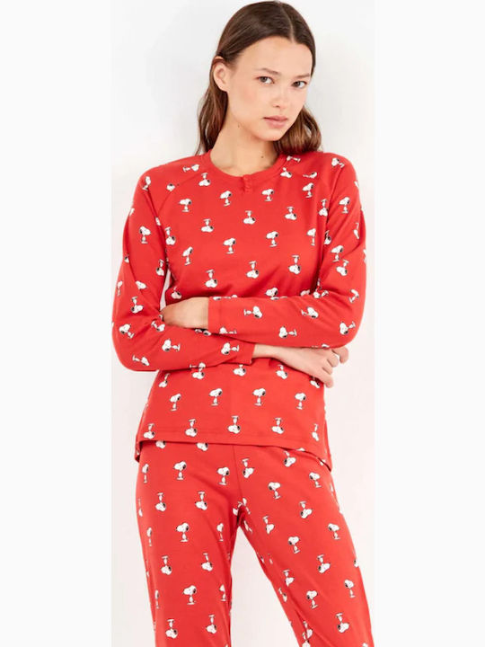 Gisela Winter Damen Pyjama-Set Red