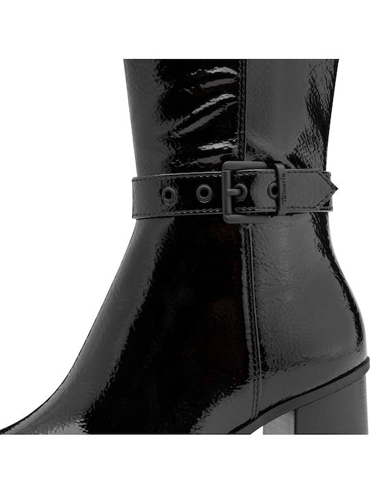 Patent Leather High Heel Women's Boots Black