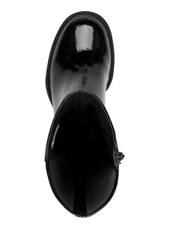Patent Leather High Heel Women's Boots Black