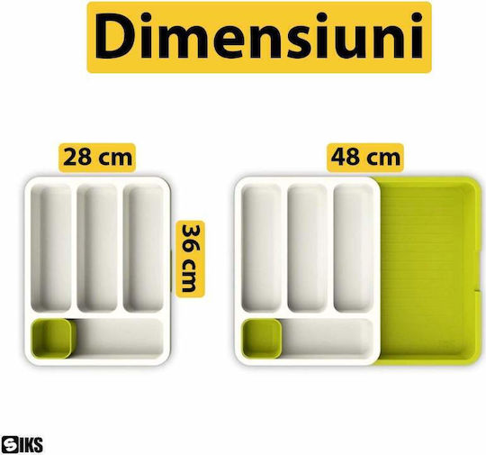 Tăvi Pentru Tacâmuri De Sertar Rabătabilă Din Plastic 48 Cm Verde