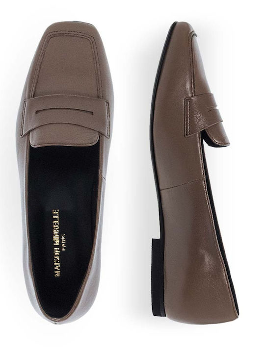 Leder Damen Mokassins in Braun Farbe