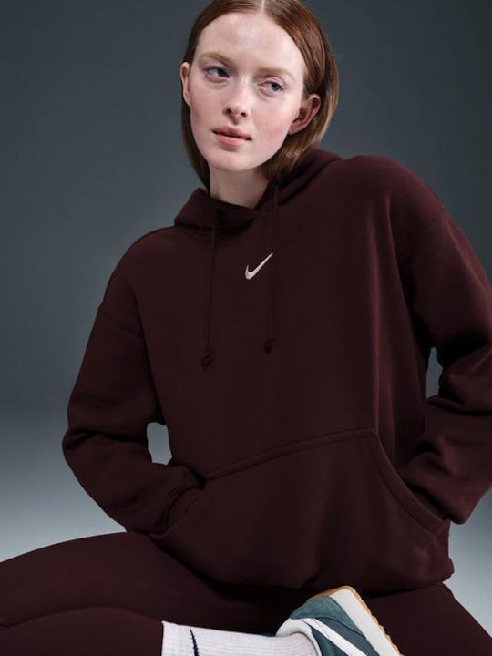 Phoenix Long Women's Sweatshirt Hooded Burgundy