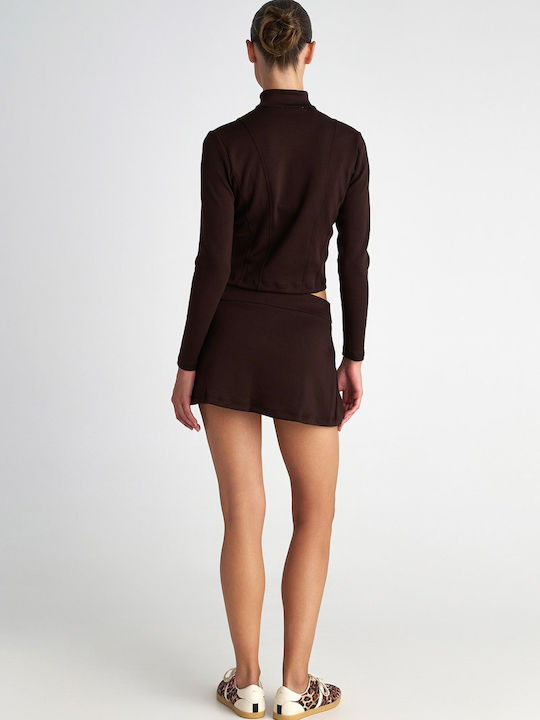 Women's Sweatshirt Jacket Brown