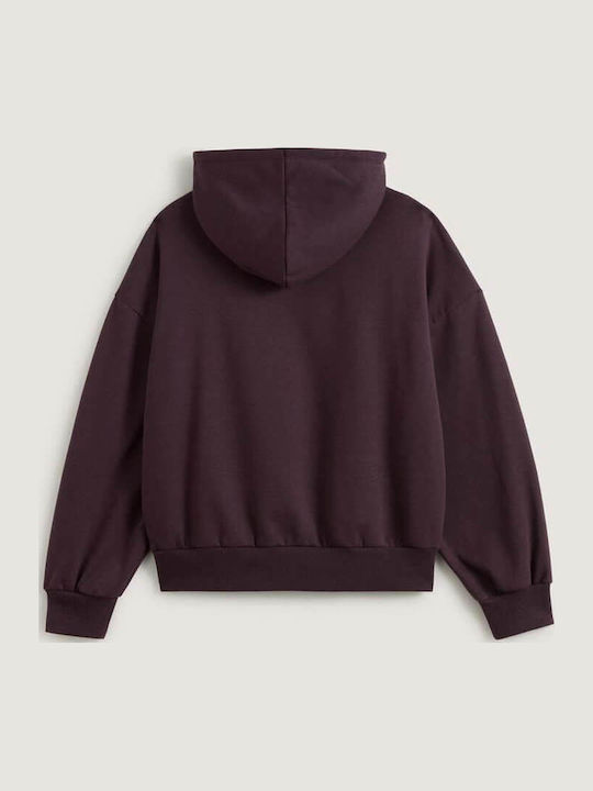 Pullover Women's Sweatshirt Hooded Dark Port