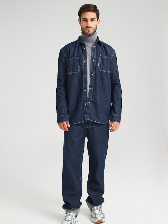 Ανδρικό Παντελόνι Τζιν με Relaxed Εφαρμογή Dark Blue
