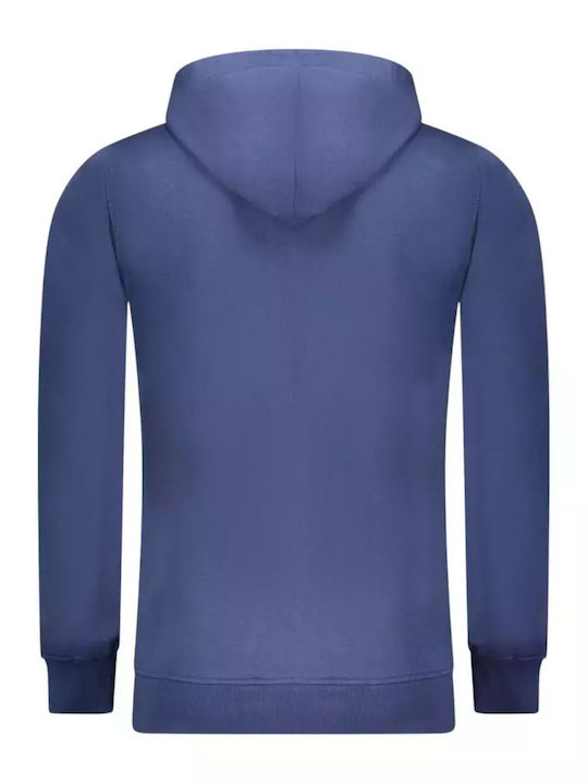 Ανδρική Ζακέτα Fleece με Κουκούλα Μπλε