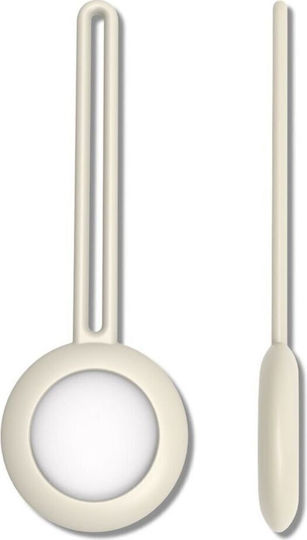 iLike Keychain Loop Case Калъф за ключодържател Силикон за AirTag в Бял цвят