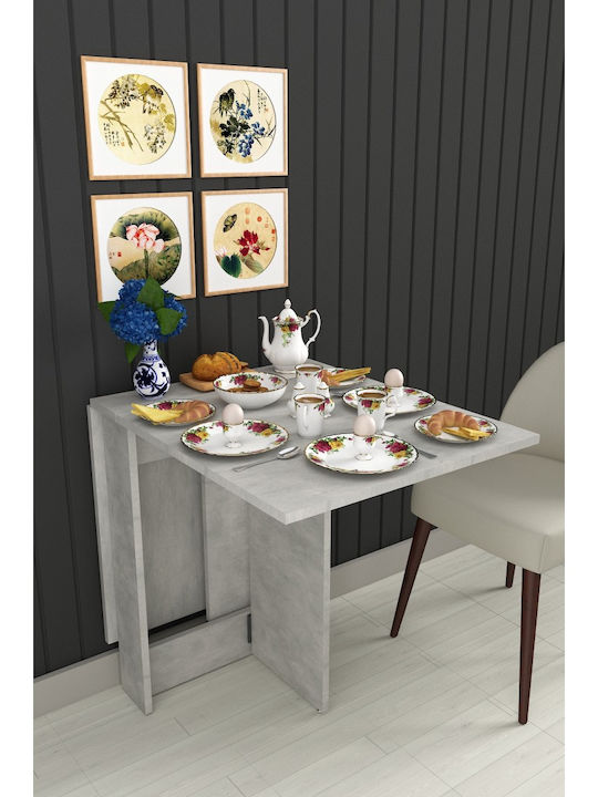 Masă Pliabilă De Bucătărie Mdflam 133x75x75 Cm Gri Cenușă