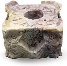 Πέτρινη Βάση Κώνους & Αρωματικά Στικ Soapstone Owl Burner