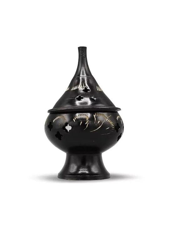 Μεταλλική Βάση Κώνους Drop Shape Incense Cones Burner Black 10cm