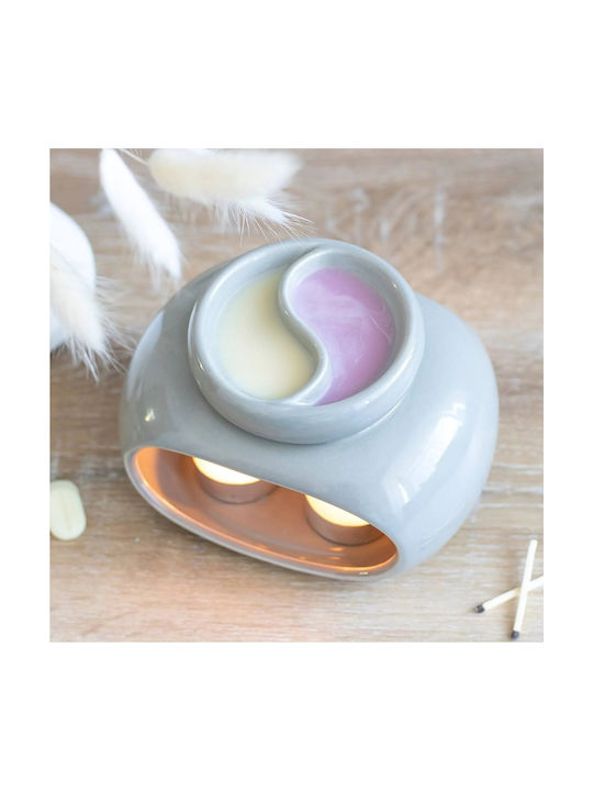 Double Aromatherapy Essential Oils & Wax Melt Oval Grey 16cm
