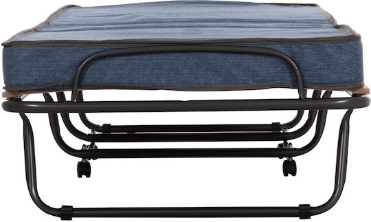 Pat Pliant/Campanie Tip Simplu Negru 190x80x38 cm