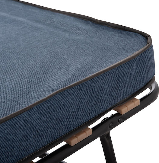Pat Pliant/Campanie Tip Simplu Negru 190x80x38 cm