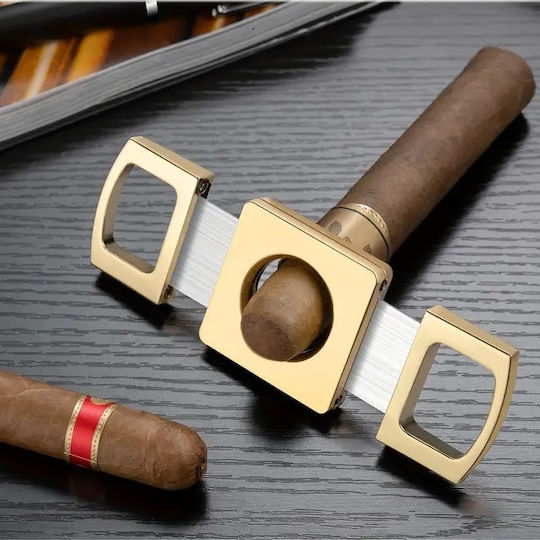 Luxury Gold Double Stainless Steel Cigar Cutter Blades