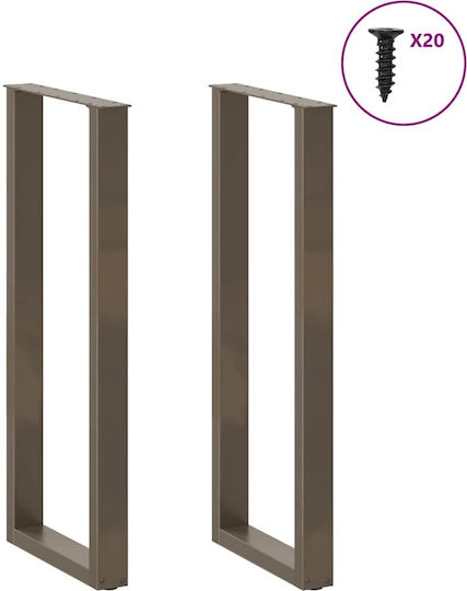 vidaXL Metallic Furniture Leg 2 Pieces Suitable for Table / Coffee Table 40x110x110cm Natural