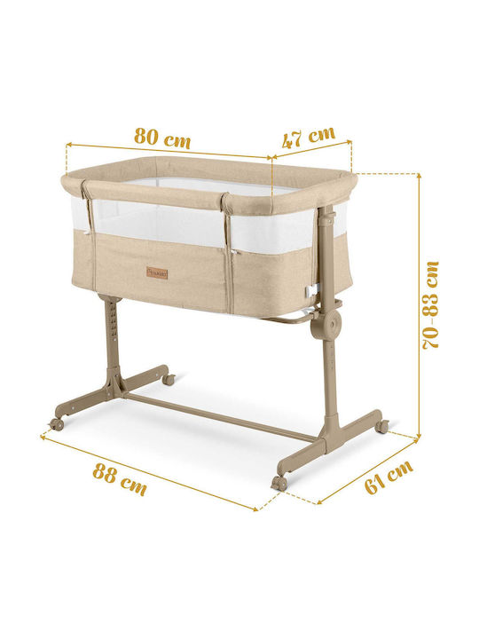 Nukido Babywiege Laufstall mit Matratze und Rädern Beiges